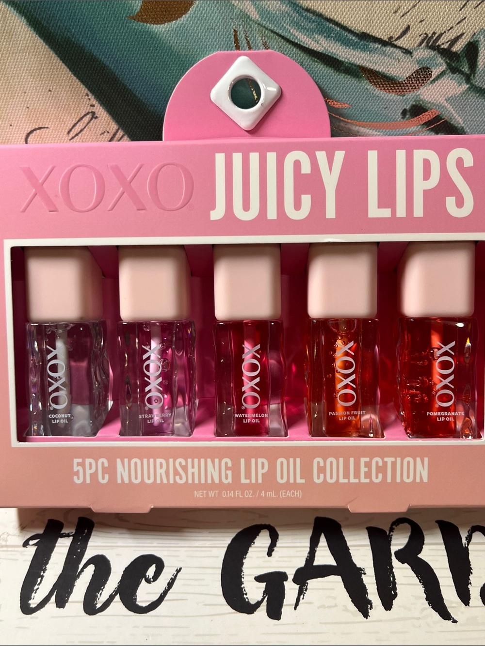 XOXO Juicy Lips 5-Piece Lip Oil Set — Clear, Light Pink, Pink, Orange, Red